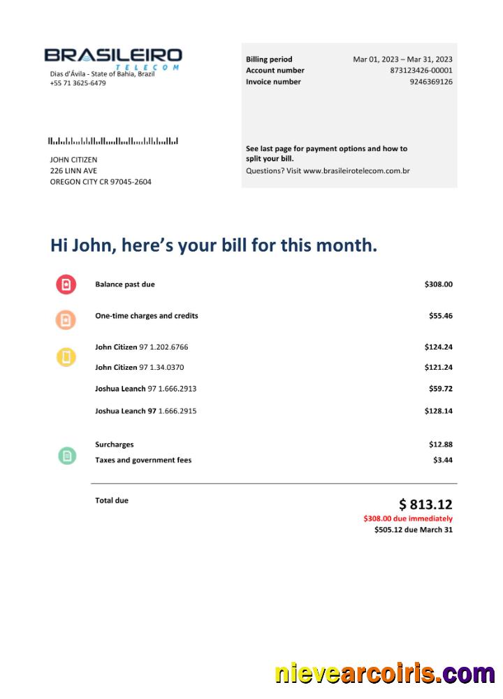 Brazil Braziliero Telecom telecommunication bill